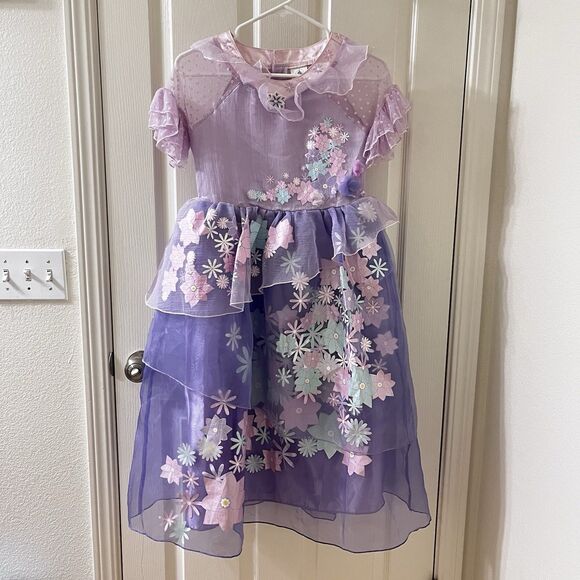 Disney Store Encanto Isabela Madrigal Dress Costume Halloween Girls Size 9-10 - Picture 1 of 16